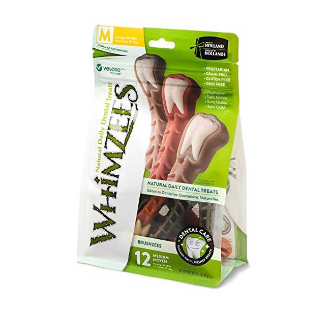 Best for Large Dogs: WHIMZEES Brushzees Natural Daily Dental Dog Treats